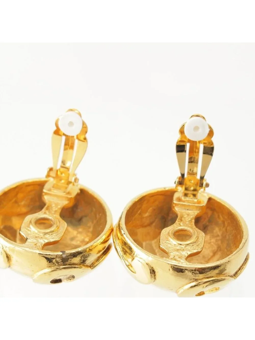 Saint Laurent Vintage Circle Earrings Gold